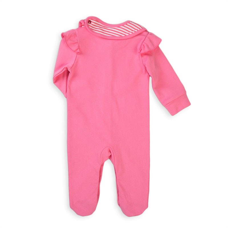 Pink cotton bodysuit with Minoti Berry 4 bib