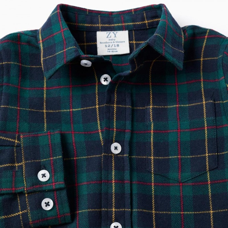  Πουκάμισο φανέλα καρό Zippy 25052 Dark Green