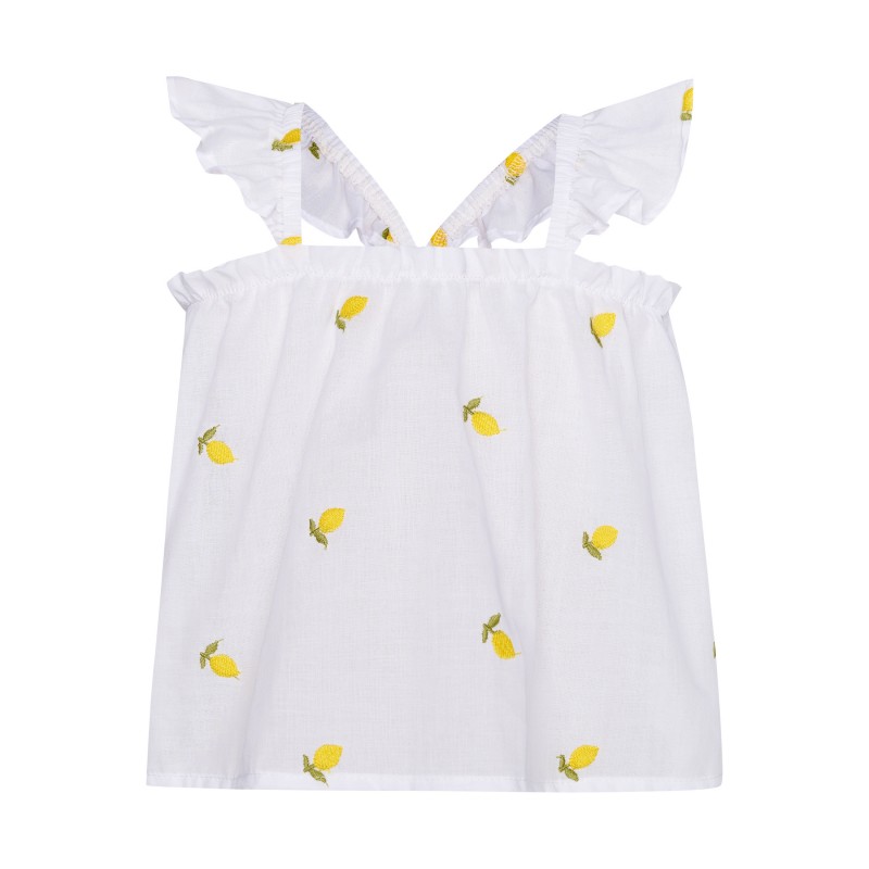 Βρεφικό Σετ Κίτρινο Summer Fruit Set Embroider Two in a castle T7048