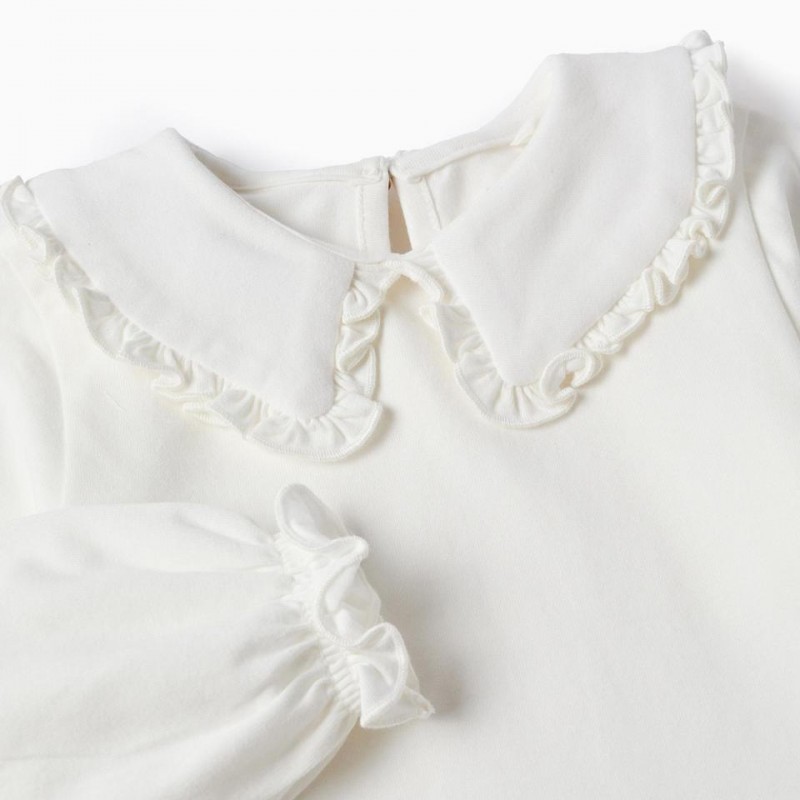 Βρεφική Μακρυμάνικη Μπλούζα Με Γιακά Zippy 24056 White 