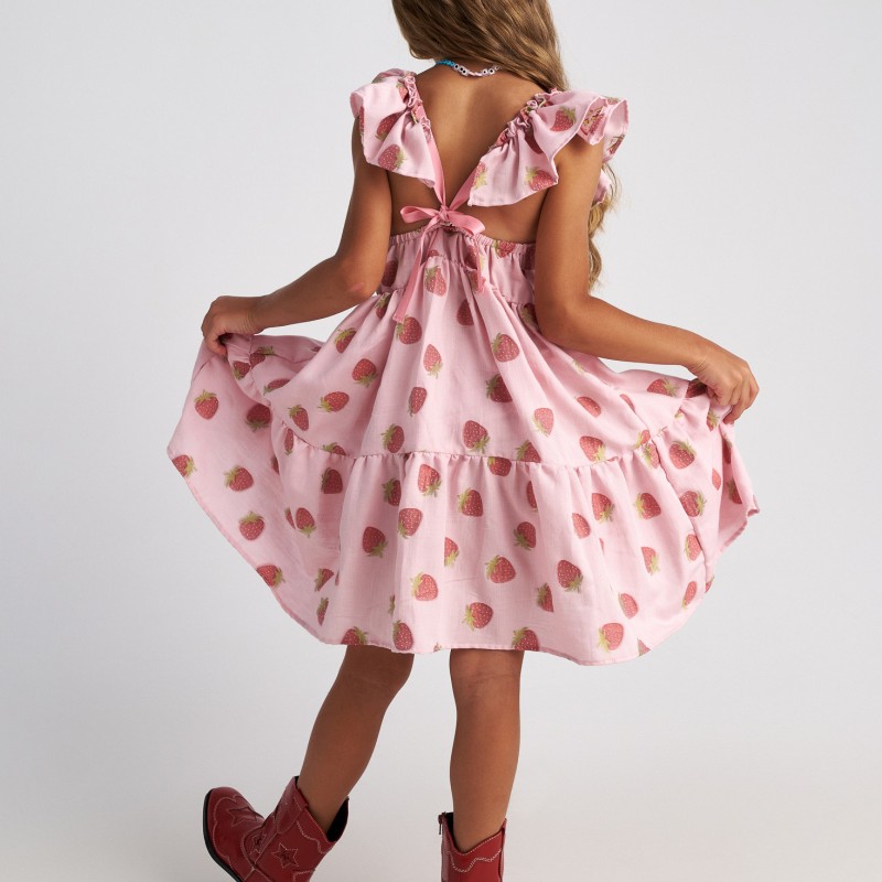 Παιδικό Φόρεμα Ροζ Summer Tart 3 Layer Ruffle Two in a castle T7079