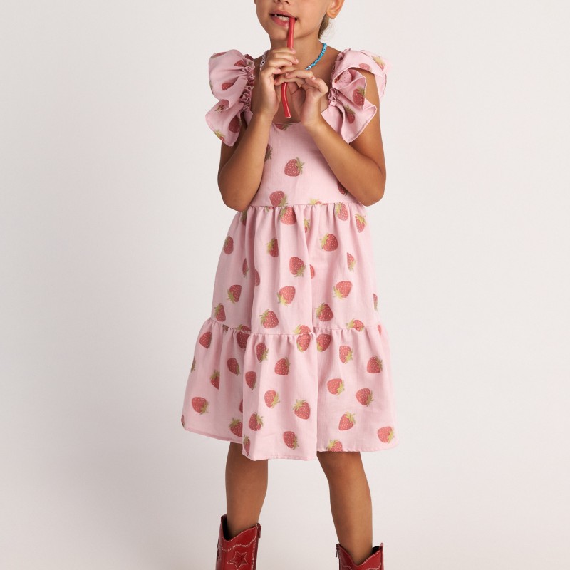 Παιδικό Φόρεμα Ροζ Summer Tart 3 Layer Ruffle Two in a castle T7079