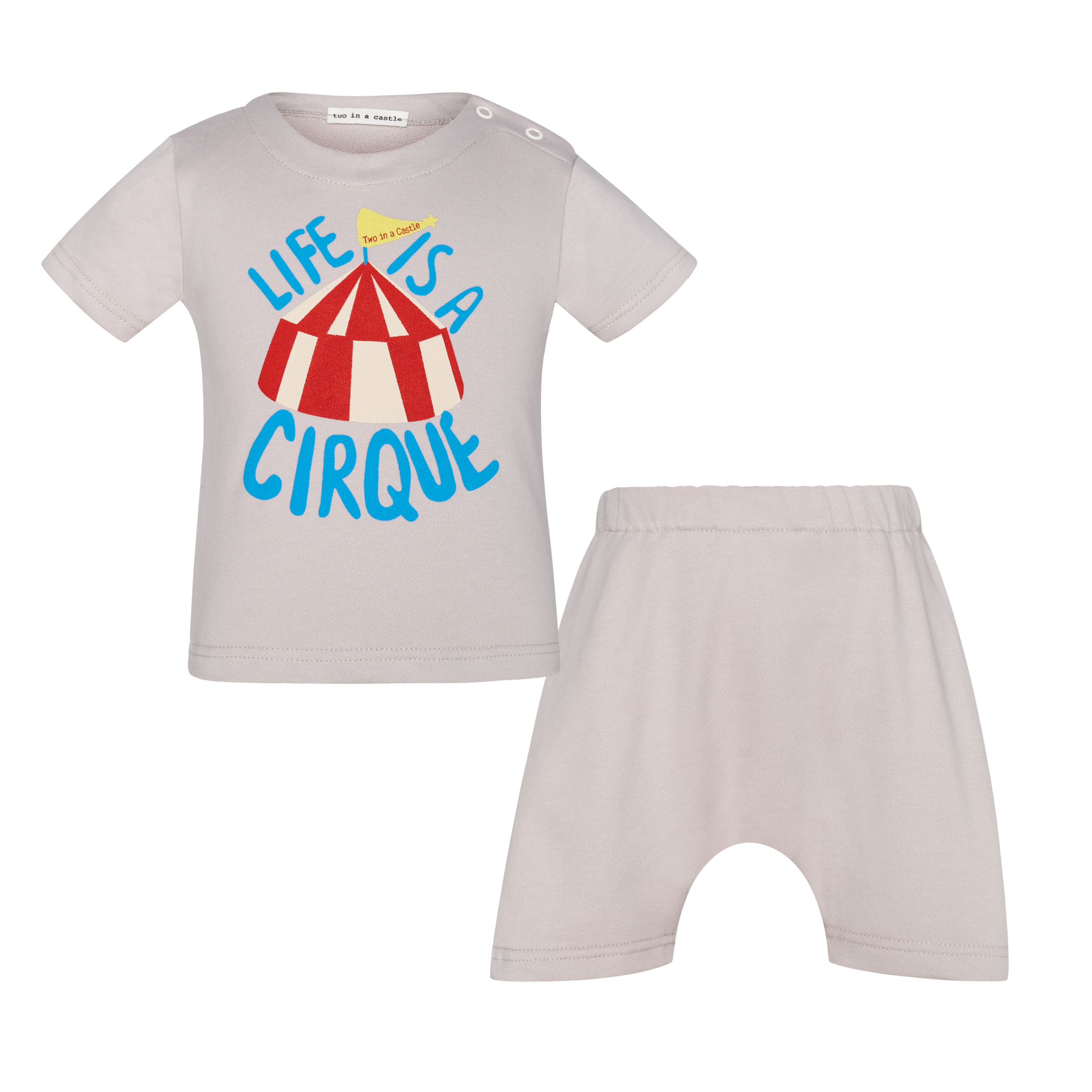 Βρεφικό Σετ Circus Life Top/Shorts Grey Two in a castle T7324