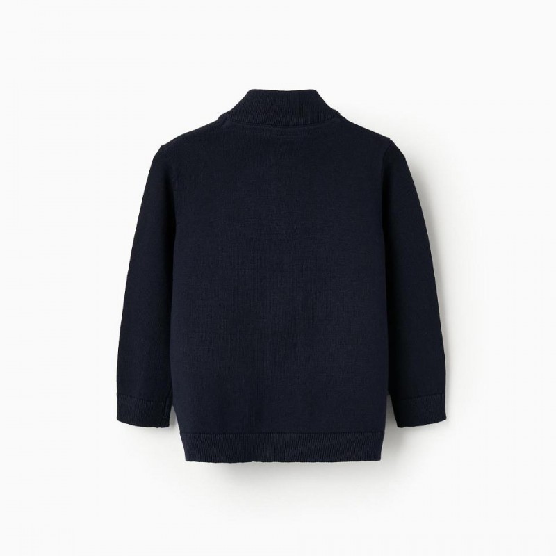 Βρεφική Πλεκτή Ζακέτα Με Φερμουάρ Zippy 24028 Dark Blue