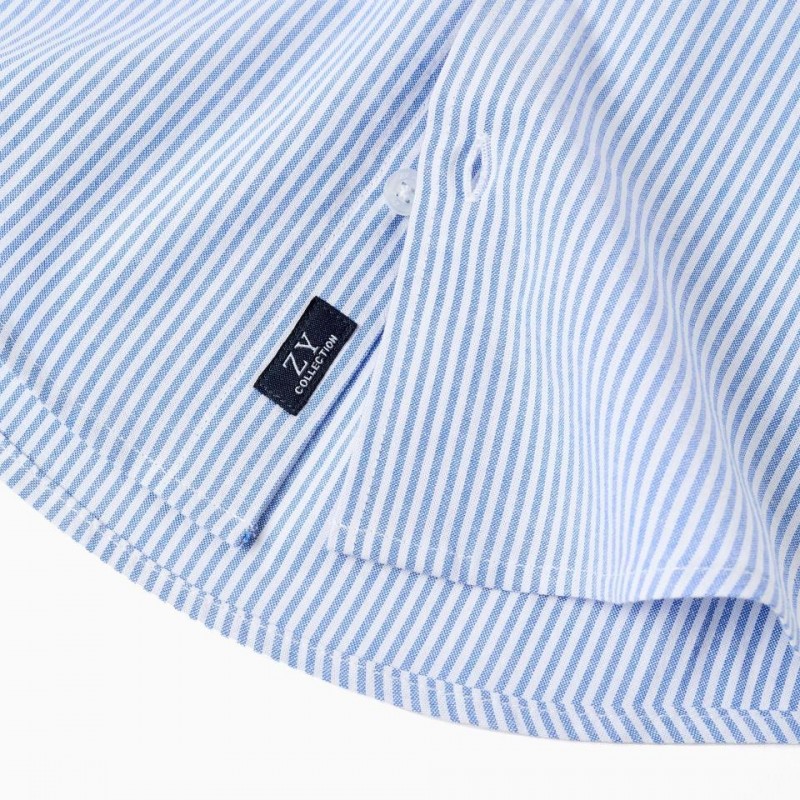 Παιδικό Πουκάμισο Oxfrord Ριγέ ZIppy 25018 White/Blue