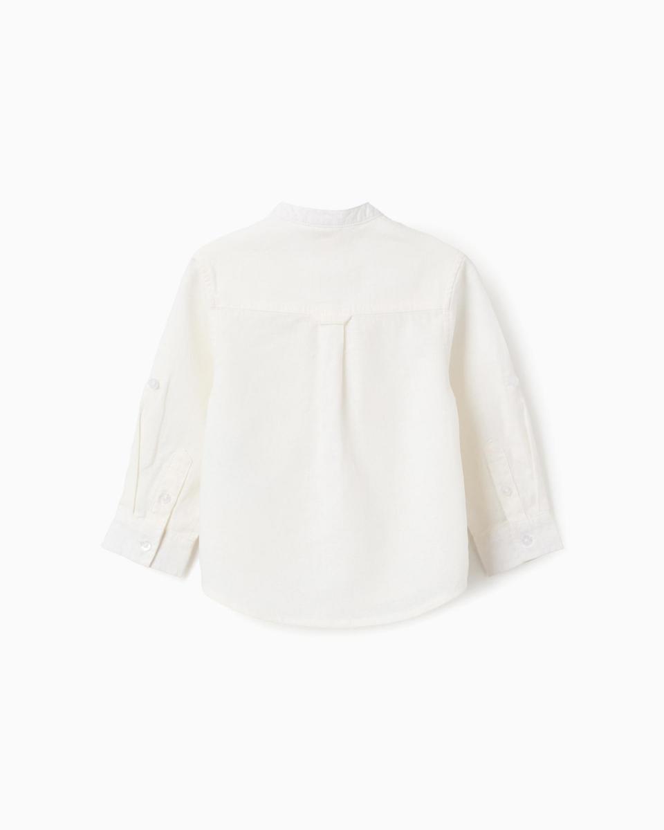 Βρεφικό Πουκάμισο Λινό Mao Zippy 26006 White
