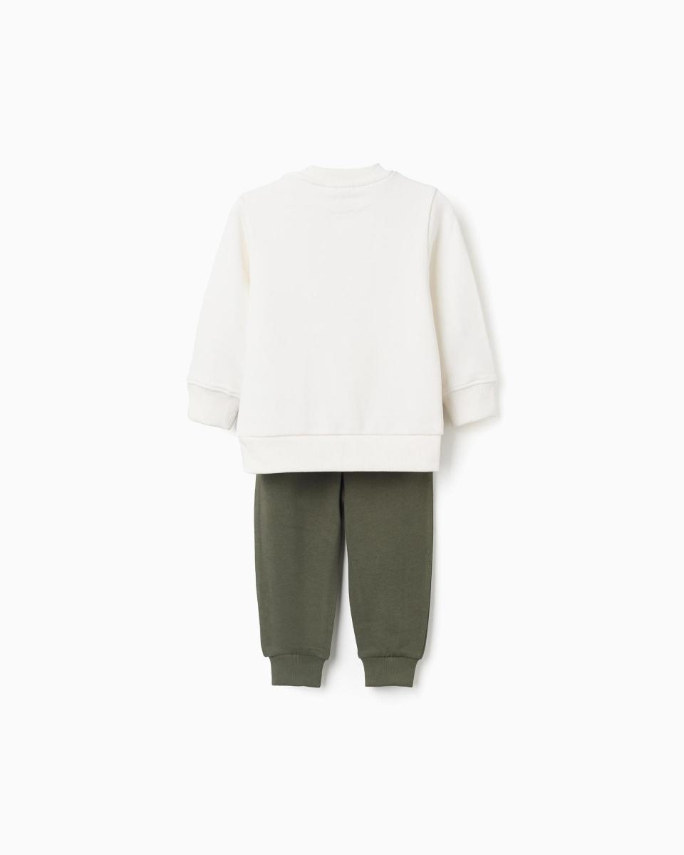 Βρεφικό σετ φόρμας παντελόνι-φούτερ Zippy 26001 White/Dark Green