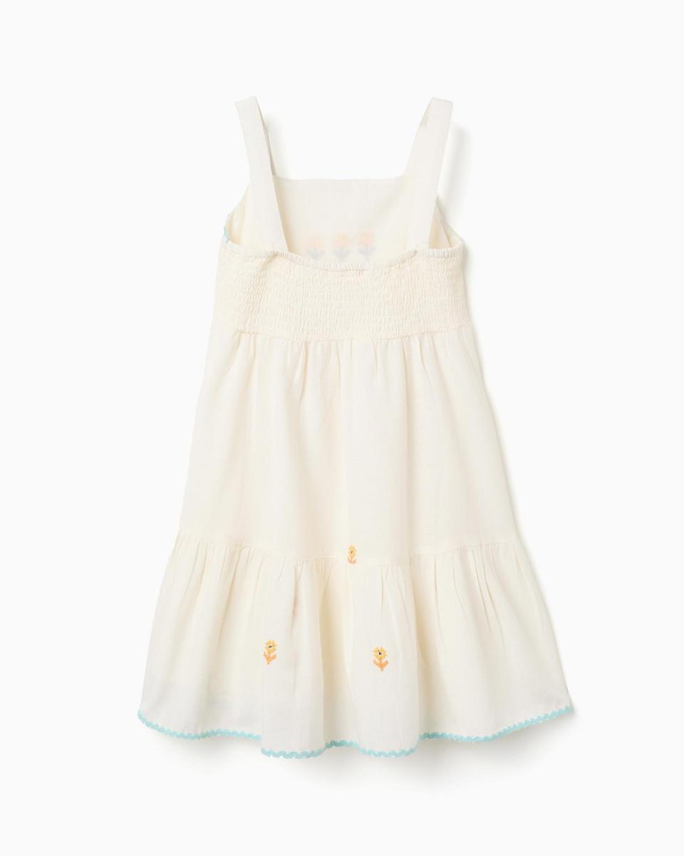 Παιδικό Φόρεμα Λινό Με Κεντήματα Zippy 26029 Light Beige