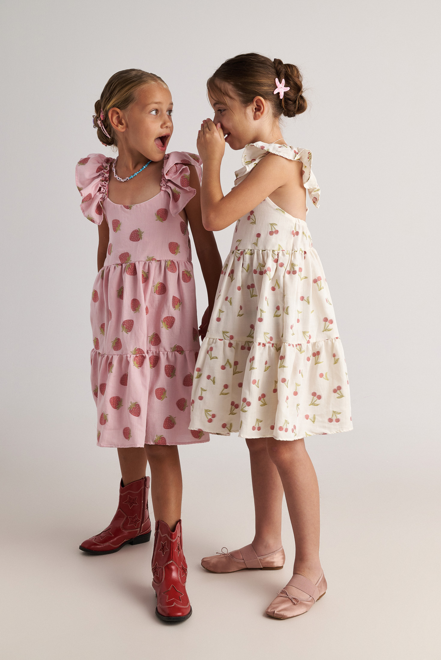 Παιδικό Φόρεμα Εκρού Summer Tart 3 Layer Ruffle Two in a castle T7079